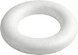 Creativ company styropor ring wit met platte achterkant, 35cm
