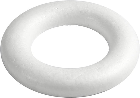 Creativ company styropor ring wit met platte achterkant, 35cm