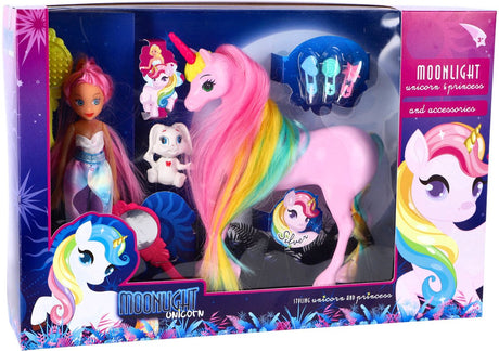Moonlight poppenset met paard - poppenset - realistisch paard-figuur - barbie (5715079)