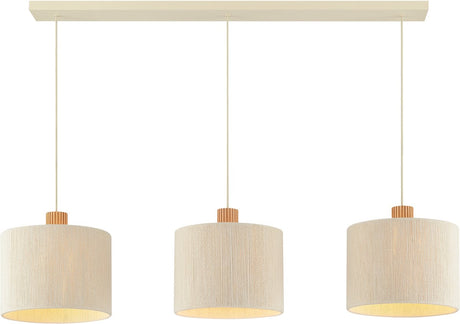 Brilliant arlo - hanglamp - 3-lichts - e27 - beige hout
