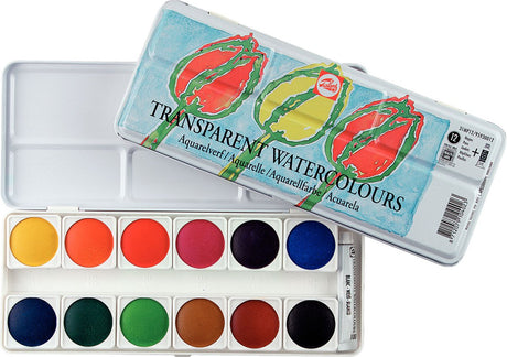 Talens transparante aquarelverf set 12 napjes