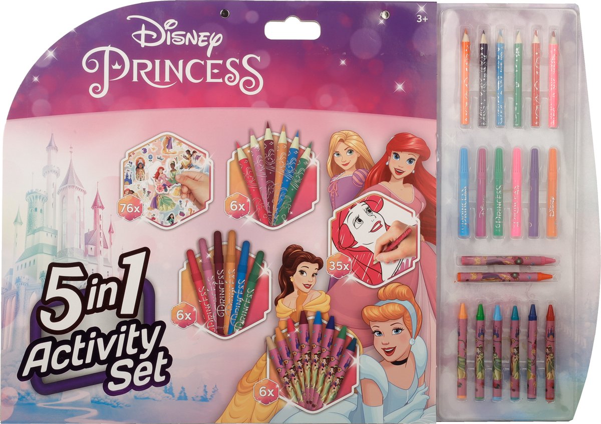 Disney princess - 5 in 1 kleur- en activiteitenset