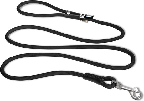 Curli stretch comfort leash zwart - hondenriem - 180x1 cm rond nylon ø 10 mm one size
