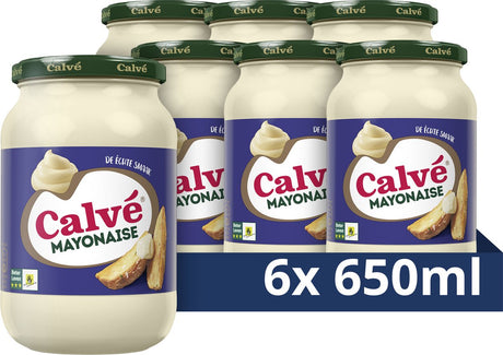 Calve calvé mayonaise - de échte - 6 x 650 ml - voordeelverpakking