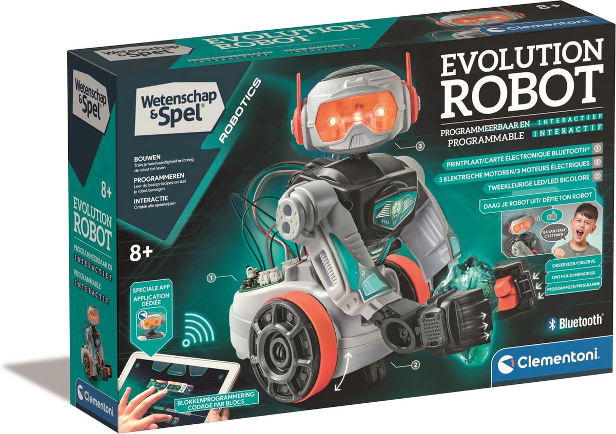 Clementoni - evolution robot – robot speelgoed – stem speelgoed - 8+ jaar