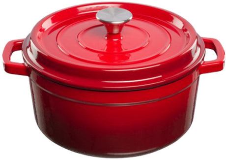 Merkloos sans marque grand feu - geëmailleerde gietijzeren braadpan - 4,7 ltr. - rood