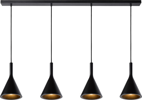 Lucide gipsy - hanglamp - 4xe27 - zwart - japandi