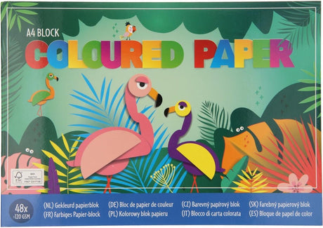 Merkloos sans marque gekleurd papier 120 grams blok a 48 vel