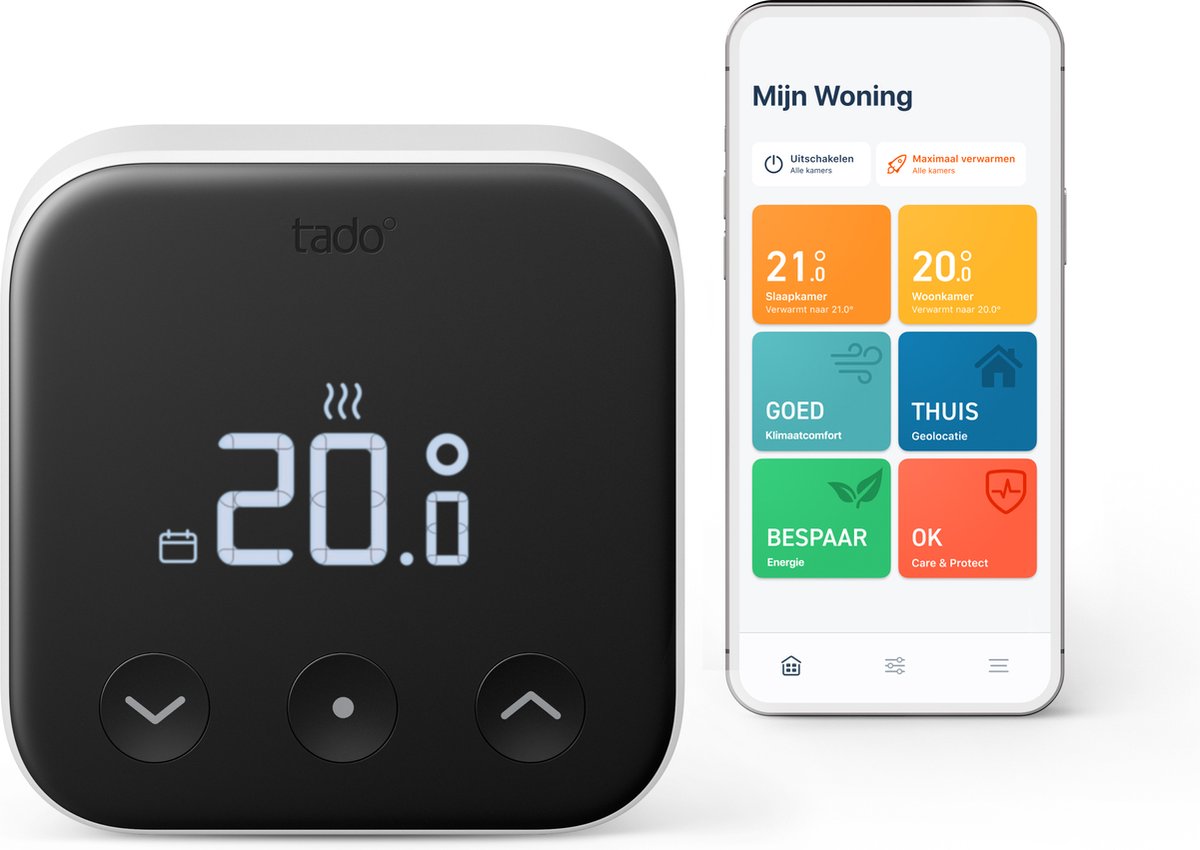 Tado° slimme thermostaat x - smart thermostaat - werkt met google home, alexa apple homekit - bedrade variant - zwart wit