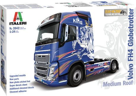 Italeri modelbouwpakket vrachtwagens - 3942 volvo fh4 globetrotter medium roof plastic - 1:24 - modelbouw