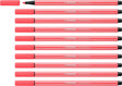 Stabilo pen 68 - premium viltstift - neon rood - doos 10 stuks