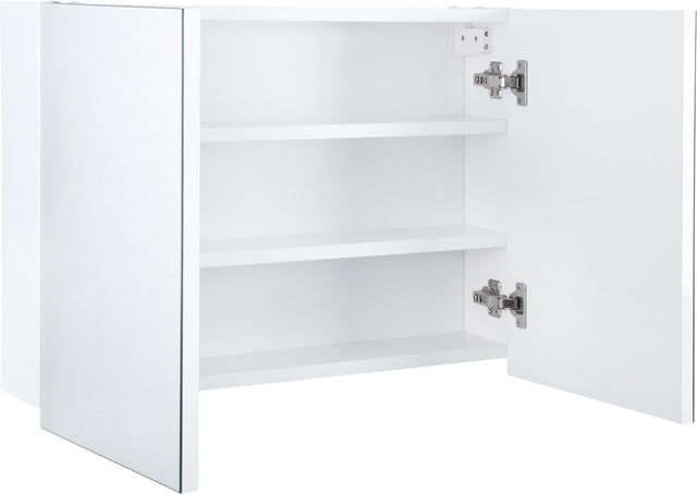 Differnz brida spiegelkast - badkamerkast met spiegel - vervaardigd uit mdf - 2 deuren met geïntegreerde greep - 2 legplanken - fsc-gecertificeerd hout - afmetingen 50 x 15 x 67,5 cm - kleur wit