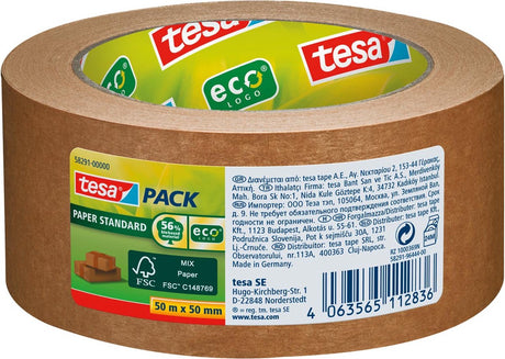 Tesa - verpakkingse 58291 eco papier fsc 50mmx50m bruin