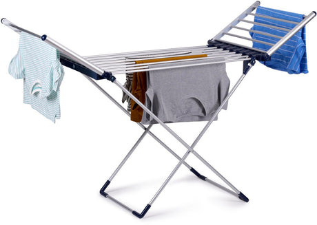 Lifetime dirt devil elektrisch droogrek met verwarming 230w - staand wasrek inklapbaar met 12m droogruimte - ipx1 waterbestendig wasdroogrek -147 x 54 x 94 cm - aluminium