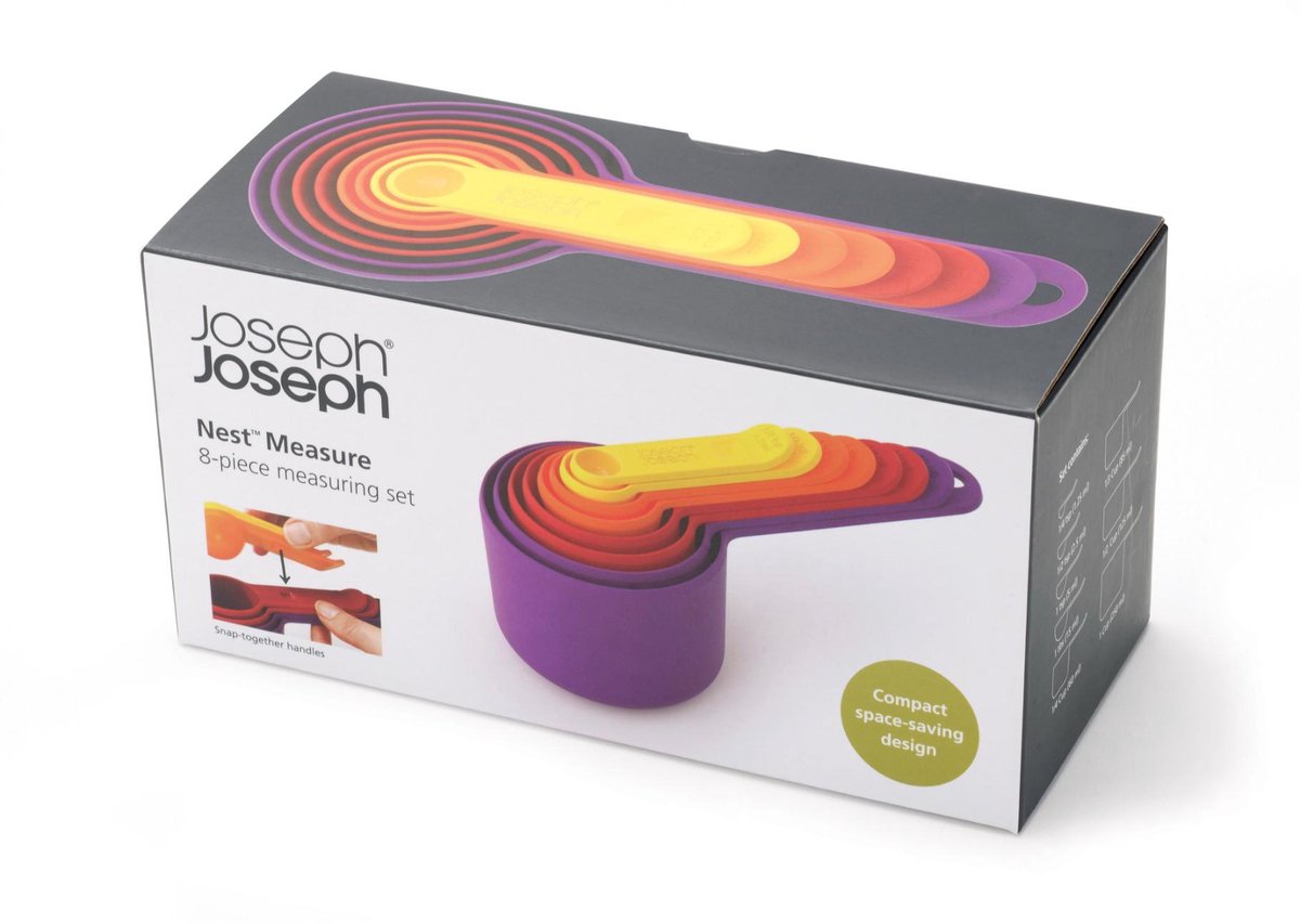 Joseph joseph nest maatlepel - maatcupjes - set 8 stuks - kleurenmix bright