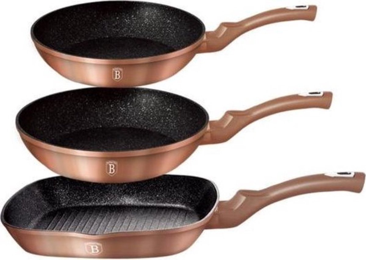 Berlingerhaus berlinger haus 1279 - 3-delige rosékleurige pannenset
