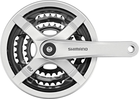 Shimano crankstel 6 7 8-speed – 175 mm – 48 38 28 tanden – zilver