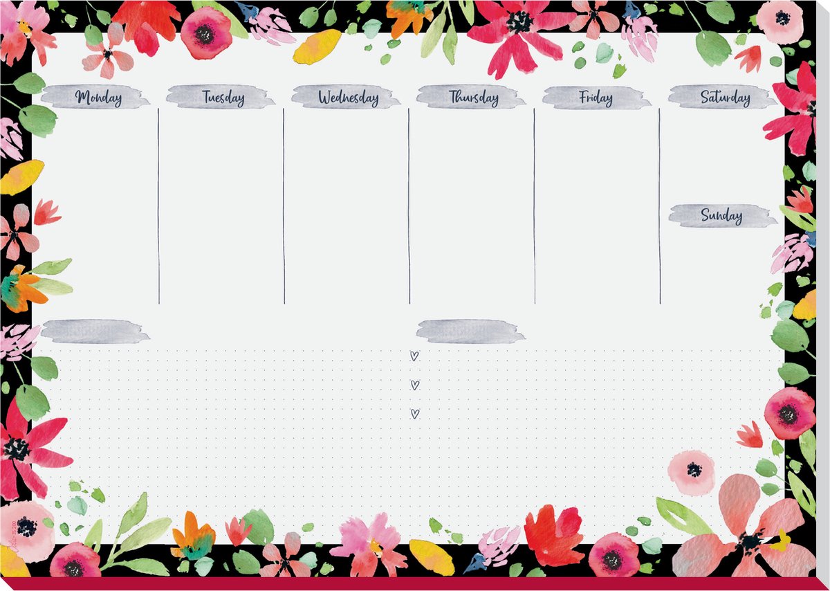 Sigel bureau onderlegger jolie flower love a3 30 vel ongedateerd