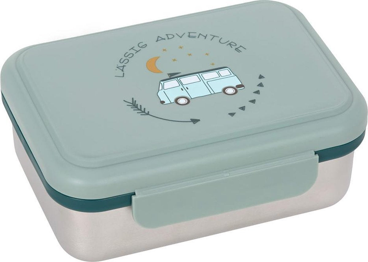Lässig lunchbox stainless steel - adventure bus
