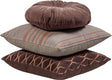 Woood aziz kussens - velvet stof - bruin naturel - set van 3