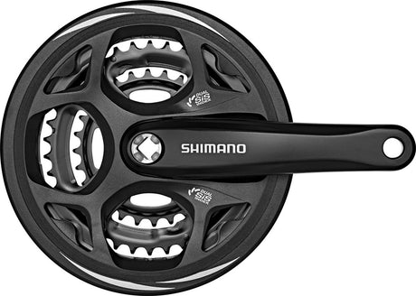 Shimano 7 8-speed altus fc-cm311 48 38 28t crankstel met kettingkast - zwart