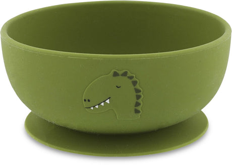 Trixie kom met zuignap - mr. dino - schaaltje - kinderservies - voor baby's vanaf 4 maanden - van siliconen - geschikt voor de vaatwasser