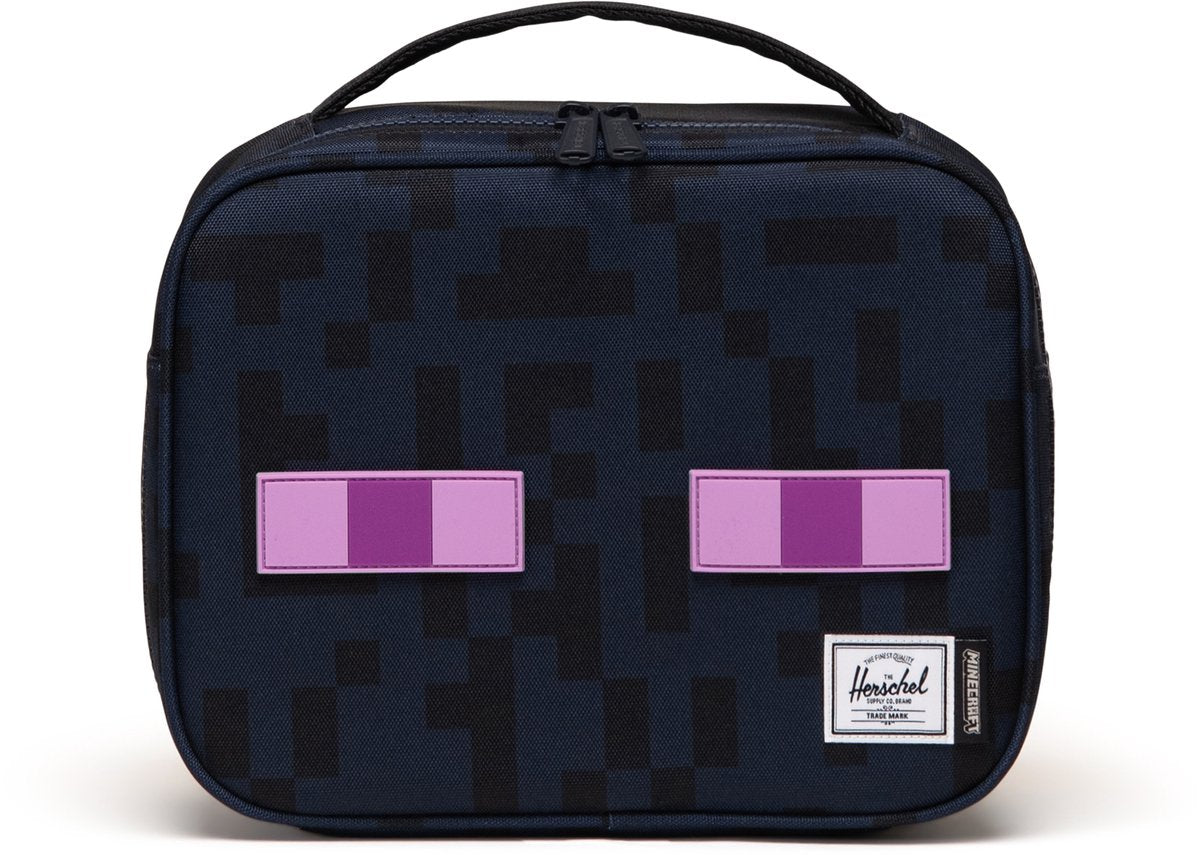Herschel thermische zak minecraft pop quiz lunch box little enderman donkerblauw