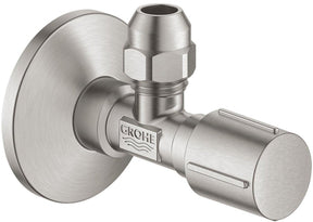 Grohe hoekstopkraan - knel - 1 2x3 8 inch - met metalen greep - supersteel (rvs)