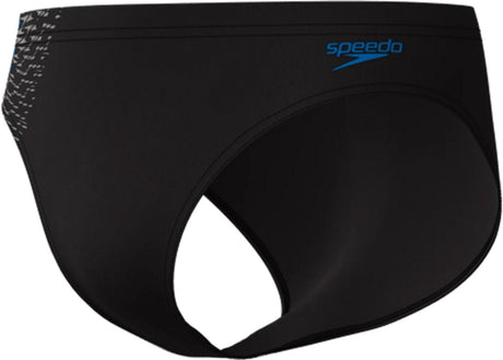 Speedo end+ tech panel 7cm brief heren - chloorbestendige zwemslip heren - kleurvaste strakke zwembroek heren - sportzwembroek heren met 7 cm pijp - zwart blauw - xl