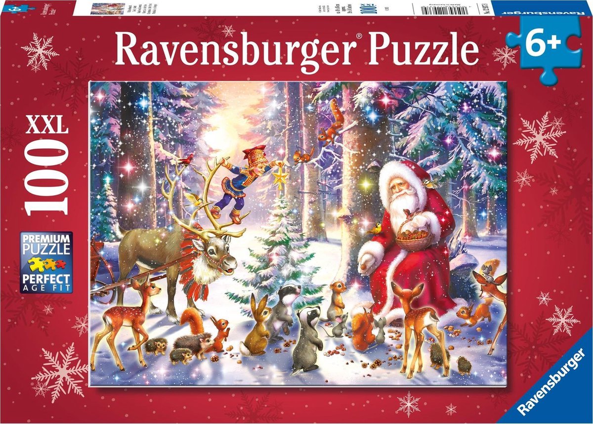 Ravensburger kerstpuzzel kerstmis in het bos - legpuzzel - 100 stukjes