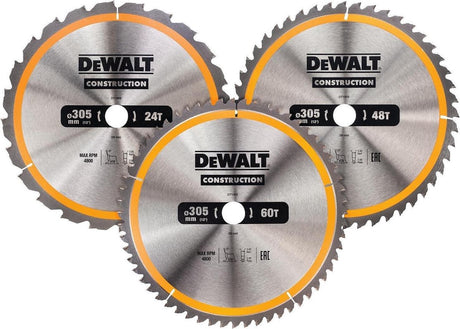Dewalt dt1964 cirkelzaagbladen set 305mm (24t 48t 60t 305 x 30mm)