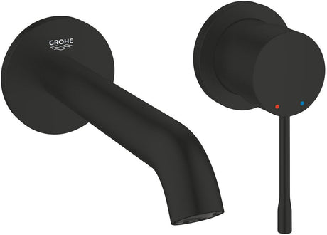 Grohe essence new m-size tweegats wastafelmengkraan – wandmontage – aquaguide – 183 mm – matte black