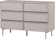 Woood tours ladekast 6 lades - melamine mdf - zand - 80x120x42