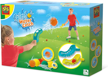 Ses creative ses - splash water vangbal - 2 werp- en vang tools met 12 splash waterballen - droog en nat te gebruiken - spel bij warm weer met water