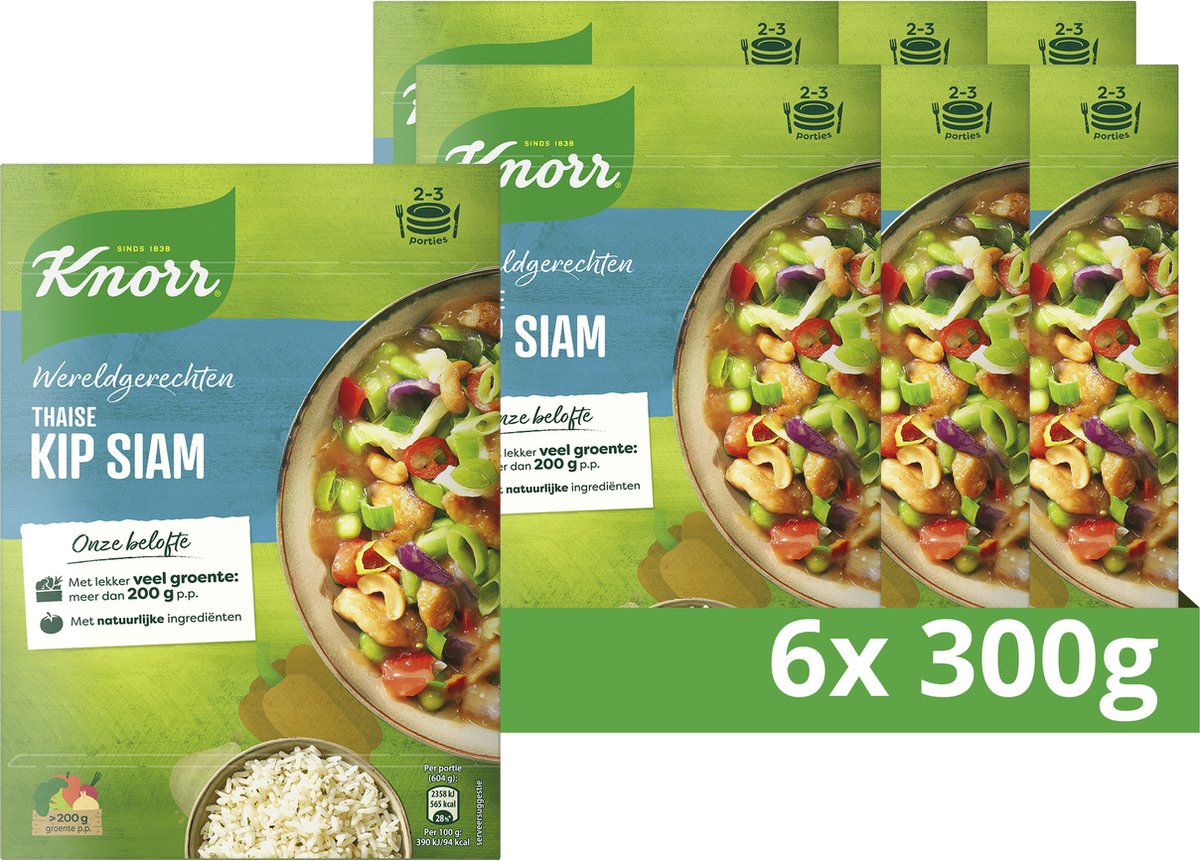 Knorr - wereldgerechten thaise kip siam maaltijdpakket - 6 x 300 g