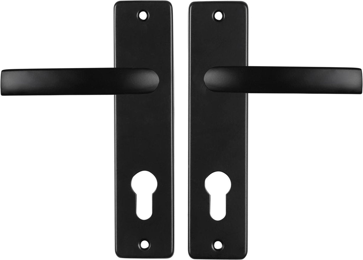 Starx deurklink zwart â€“ deurbeslag â€“ deurschild voor profielcilinder (pc72) â€“ deurklink blok