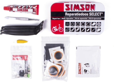 Simson complete bandenreparatieset - 23-delig - voor fiets - compact en draagbaar