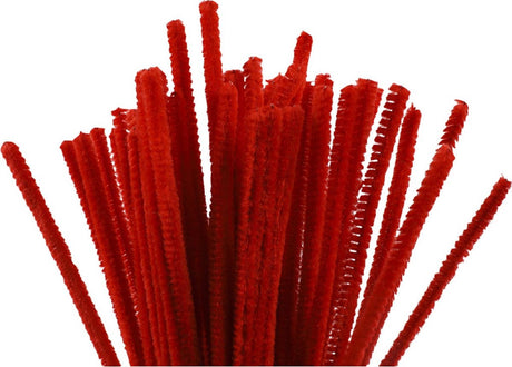 Creativ company creotime chenille draad 50 stuks 30 cm 6 mm rood