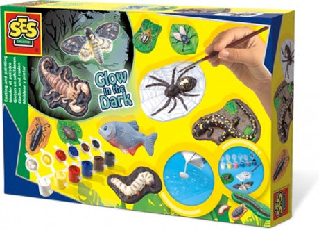 Ses creative gieten en schilderen set - enge beesten met glow verf - voor jongens vanaf 5 jaar - knutselen - schoencadeautjes sinterklaas