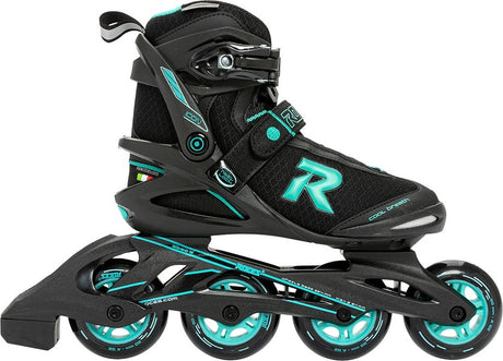 Icon inline skates softboot dames 80 mm 82A zwart aqua maat 37