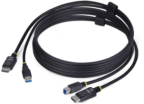 Startech .com 1,8m displayport en usb kvm kabel, 5gbps, 4k 60hz, hdr10, dp 1.2 en usb combo kabel voor kvm switches