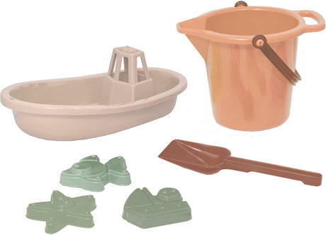 Plasto strandset zandkleur 6-delig - zandspeelset - emmer en accessoires - special edition zachte neutrale kleuren - bpa-vrij - gemaakt in finland - vanaf 1 jaar