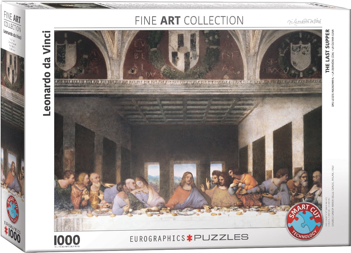 Eurographics - het laatste avondmaal [il cenacolo] - leonardo da vinci - 1000 stukjes 68×48cm (b×h) - fine art legpuzzel