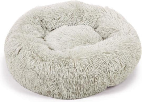 Beeztees yali - hondenmand - pluche - fluffy - lichtgrijs - diam. 50 cm