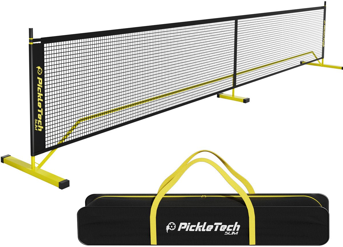 Ama sport pickleball net versterkt geel 3.0 pro – draagbaar wedstrijd net met tas – extra stevig frame –