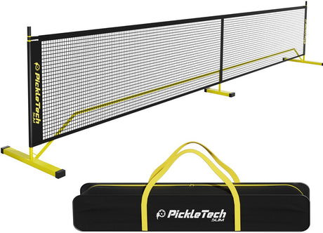 Ama sport pickleball net versterkt geel 3.0 pro – draagbaar wedstrijd net met tas – extra stevig frame –