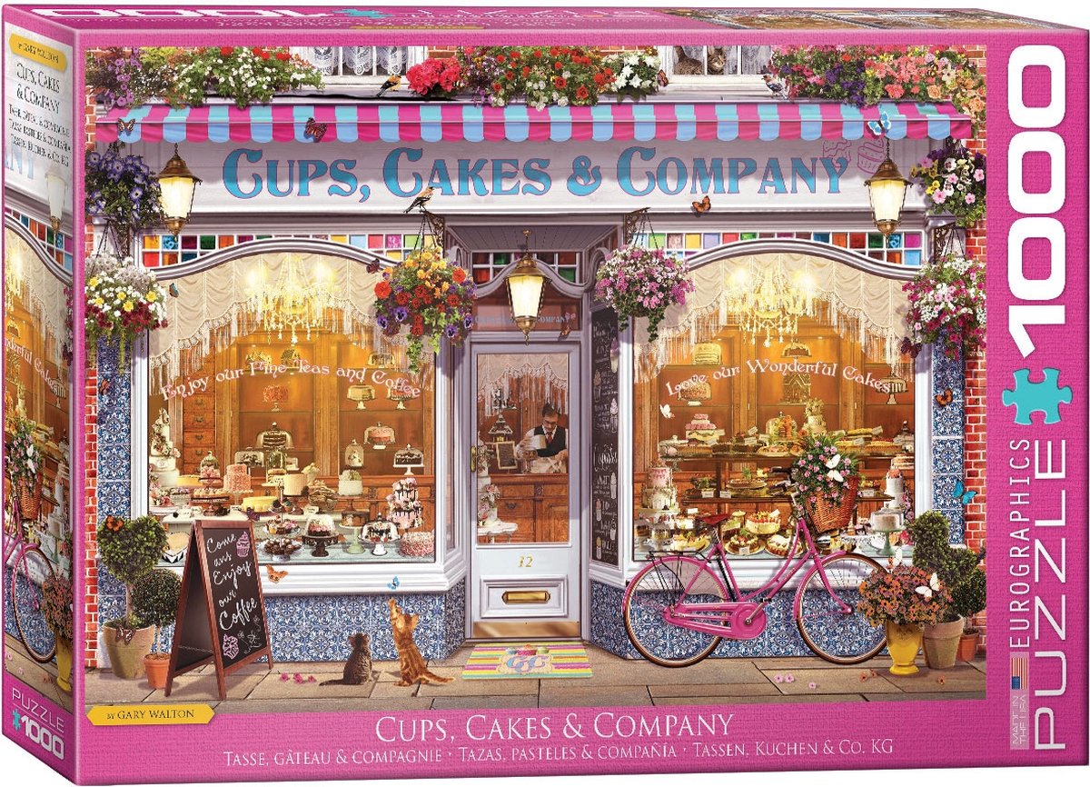 Eurographics - kopjes, taarten co. [cups, cakes company] - garry walton - 1000 stukjes 68×48cm (b×h) - legpuzzel