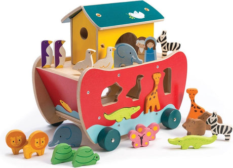 Tender leaf houten speelboot - tenderleaf toys - fantasierijk spel - religieus, ark van noach - fsc hout - vanaf 18 maanden