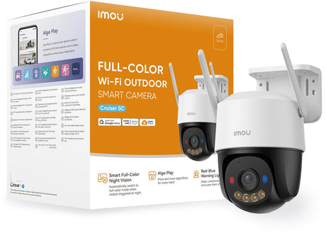 Imou cruiser sc 4k - beveiligingscamera voor buiten – 4k ultra hd (8mp) – 360° pan tilt – slimme persoonsdetectie tracking – kleur nachtzicht – sirene waarschuwingslicht – wi-fi 6 poe