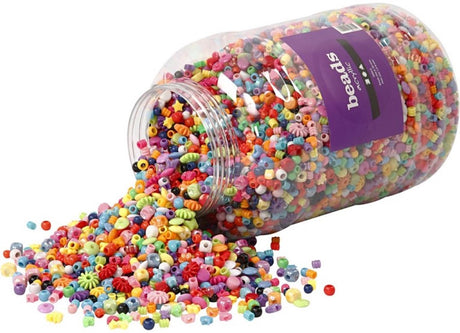 Creativ company xl emmer met plastic kralen, 8100st.